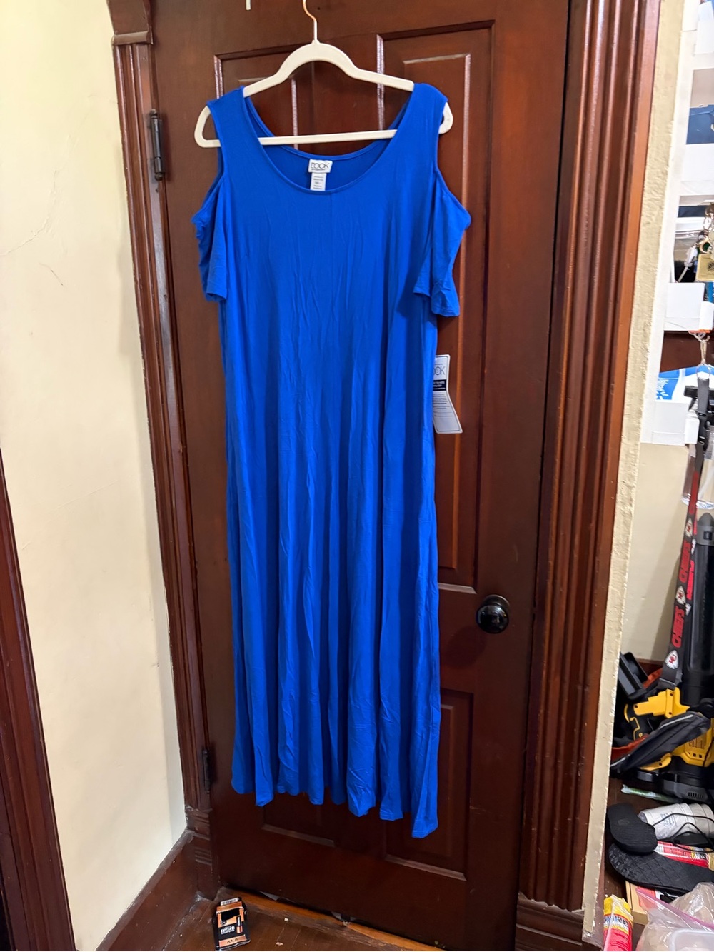 Cold-Shoulder Maxi Dress — Royal Blue